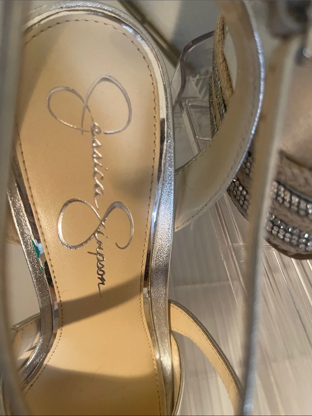 Jessica Simpson metallic silver